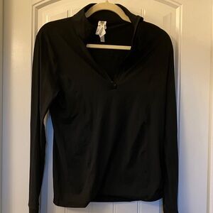 Fabletics Lightweight Black Long Sleeve Half Zip Top